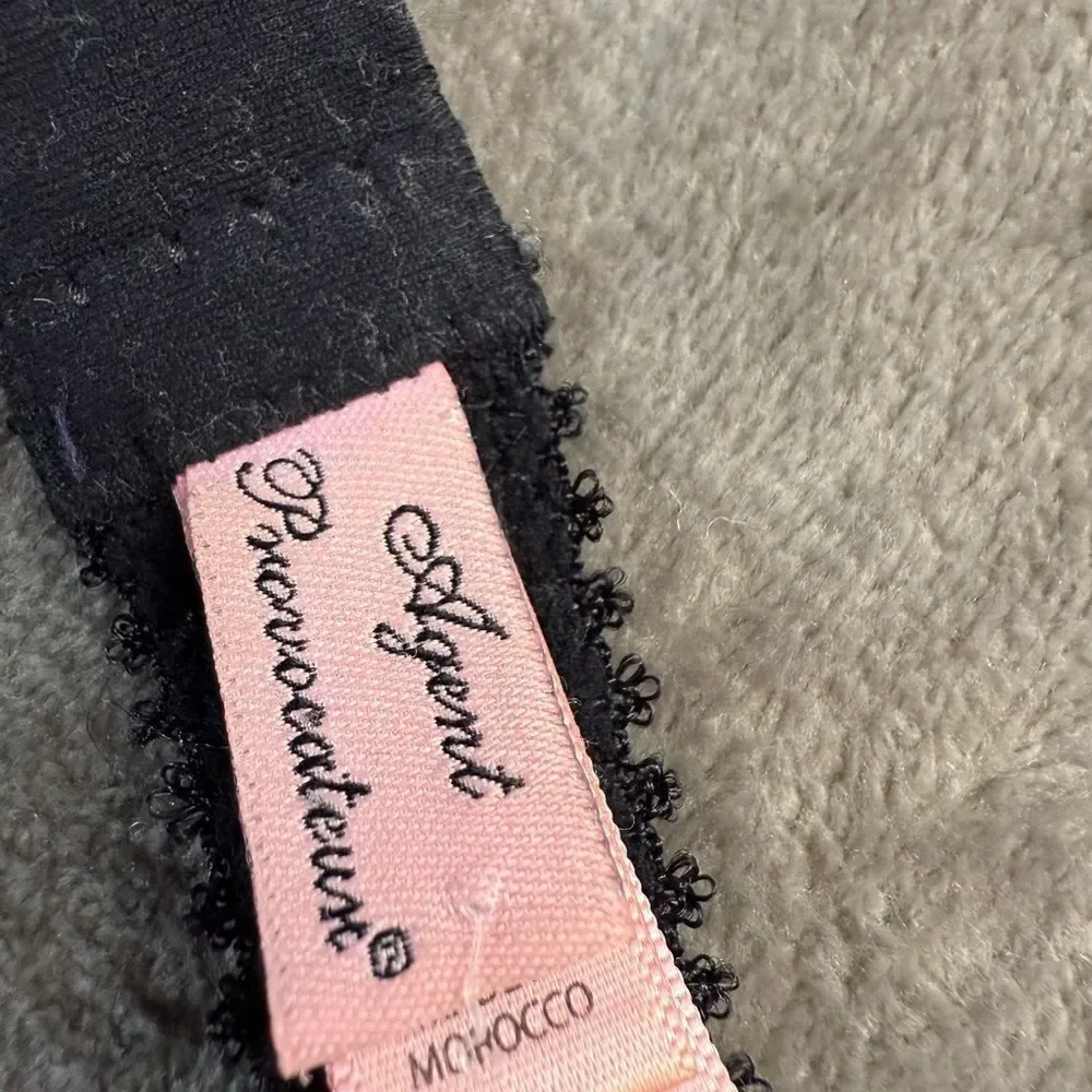 Agent Provocateur Black Pink Lace Bra 36C Knickers Forever Elegant